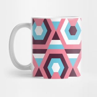 Hexagon Geometric Abstract Modern Retro Pattern Mug